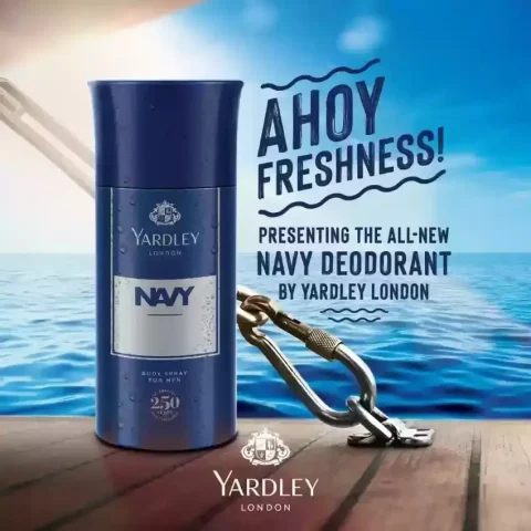 Yardley London Navy- Body Spray for Men- 150ml